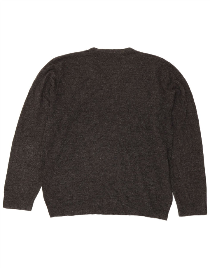 Maglione da uomo Marks & Spencer con scollo a V blu Harbour, grande acrilico grigio