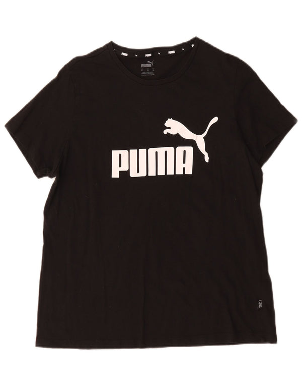 Puma Damen Grafik T-Shirt Top UK 18 XL Schwarz Baumwolle