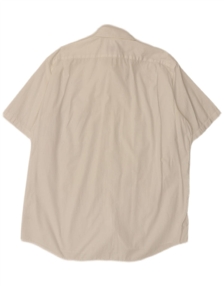 Lacoste Herren-Kurzarmhemd, Größe 42, große weiße Baumwolle