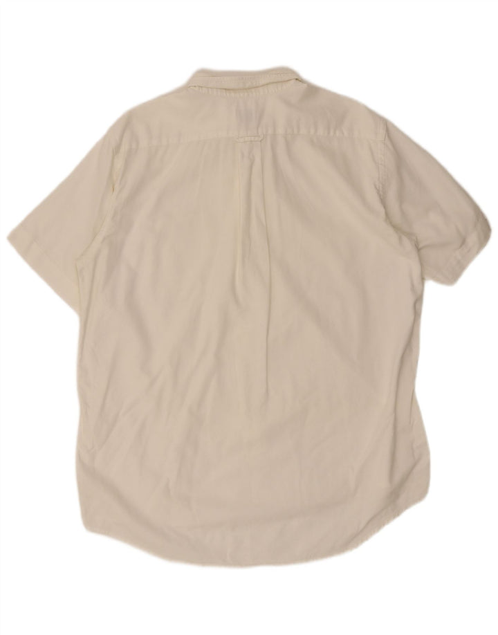 Lacoste Mens Short Sleeve Shirt Size 42 Large White Cotton