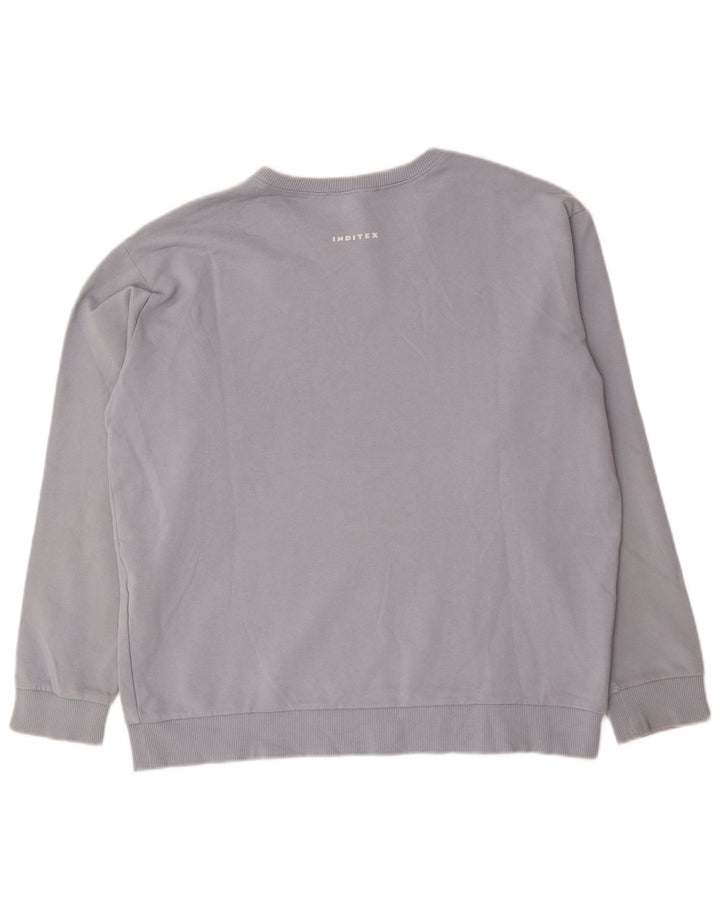 Zara Herre Sweatshirt Jumper XL Blå Bomuld