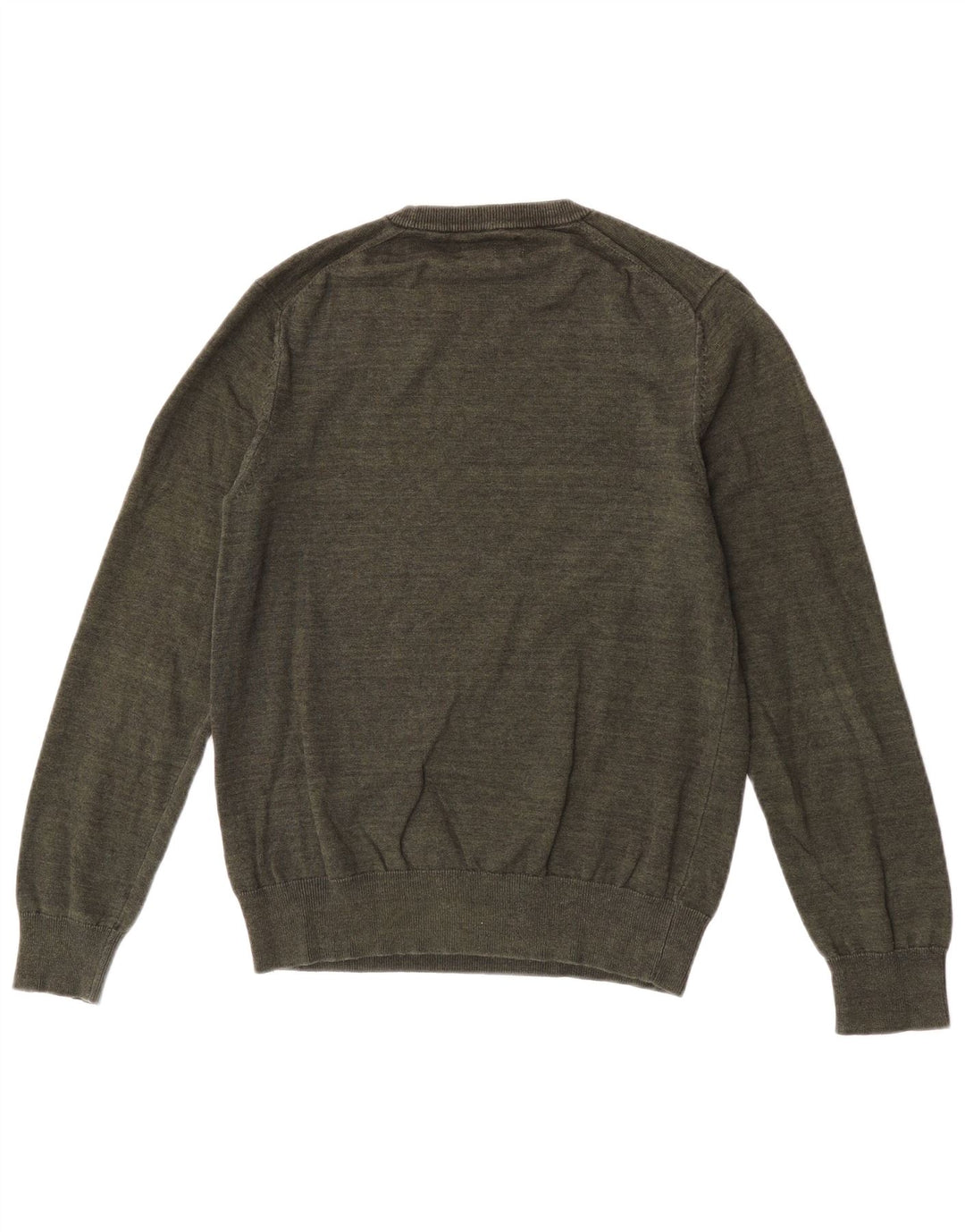 Marks & Spencer Mens Crew Neck Jumper Sweater Medium Khaki Cotton