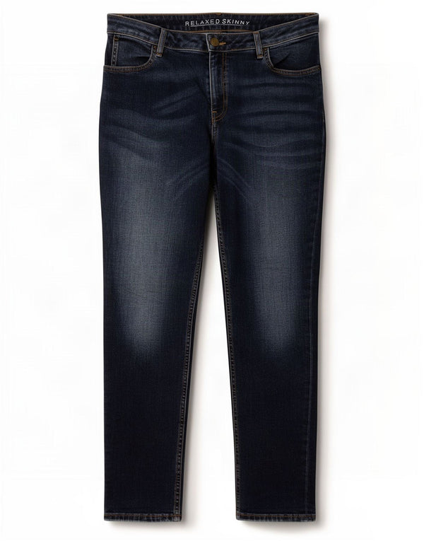 Jeans skinny vestibilità rilassata da donna Marks & Spencer W32 L30 cotone blu navy