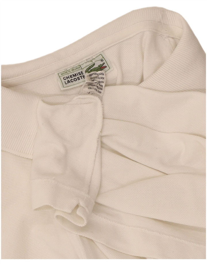 Polo Lacoste da uomo grande in cotone bianco