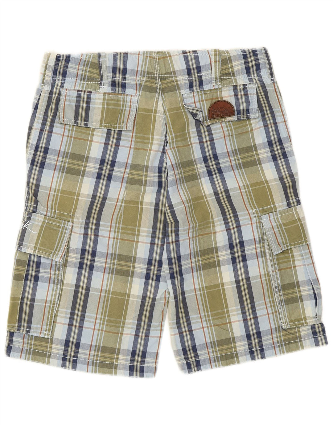 Pantaloncini cargo da uomo Sundek W32 cotone a quadri kaki medio