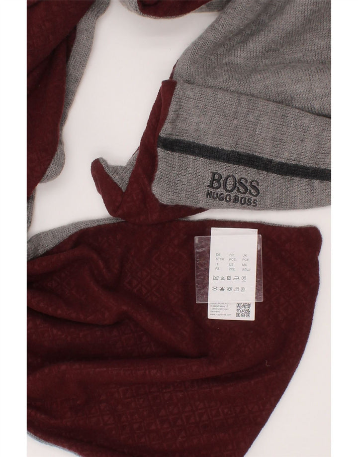 Hugo Boss Mens Rectangle Scarf One Size Grey Polyacrylic