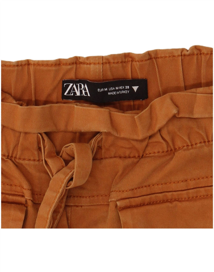 Zara Womens High Waist Hot Pants Medium W28  Brown