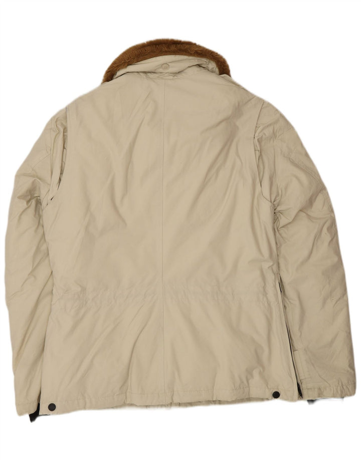 Blauer Womens Military Padded Jacket UK 18 XL Beige Nylon