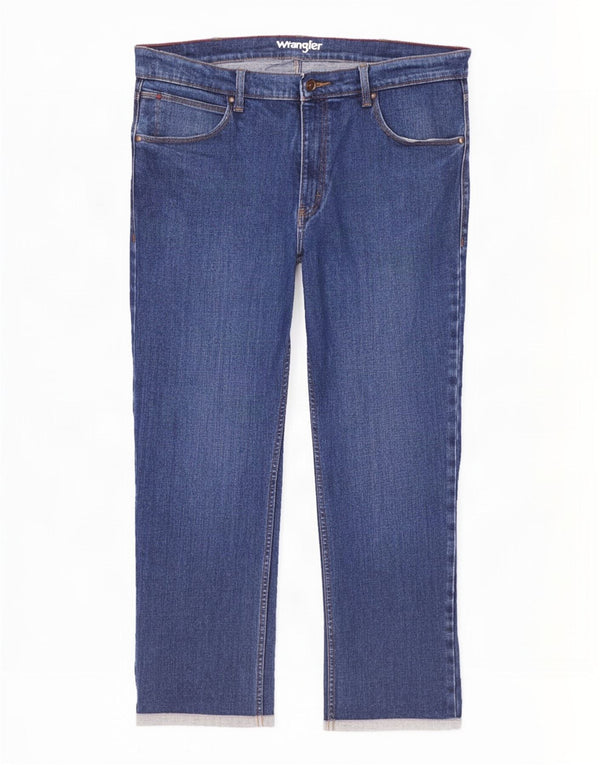 Wrangler Herre Autentiske Regular Straight Jeans W38 L30 Blå Bomuld