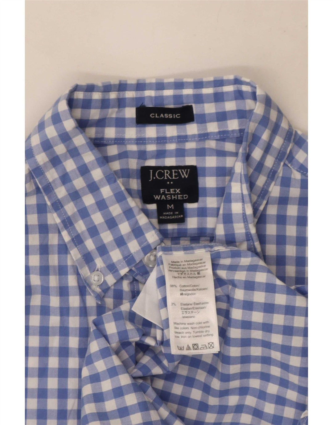 J. Crew Mens Classic Fit ing Középkék Gingham Cotton