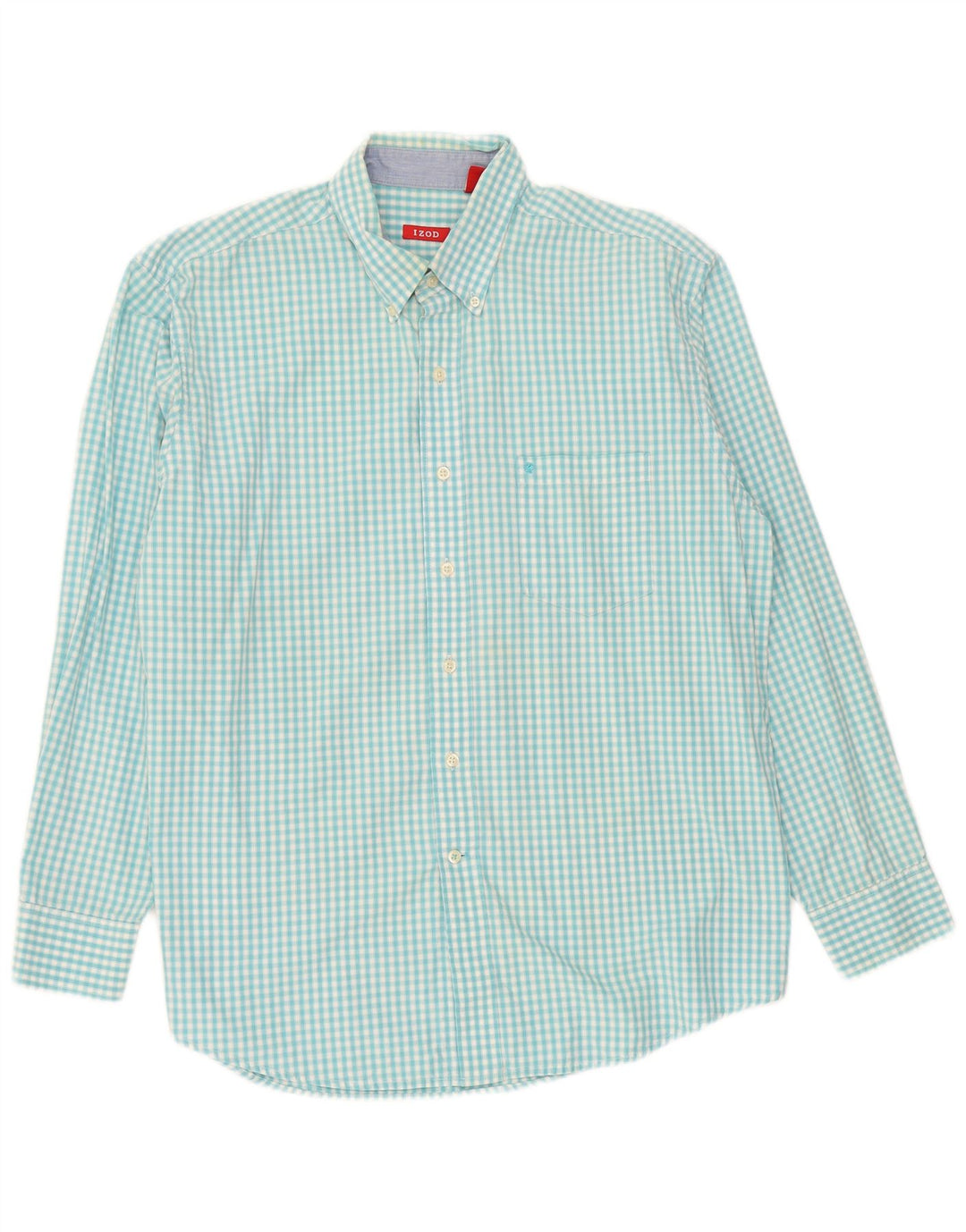 Izod Herrenhemd, großes blaues Gingham-Muster