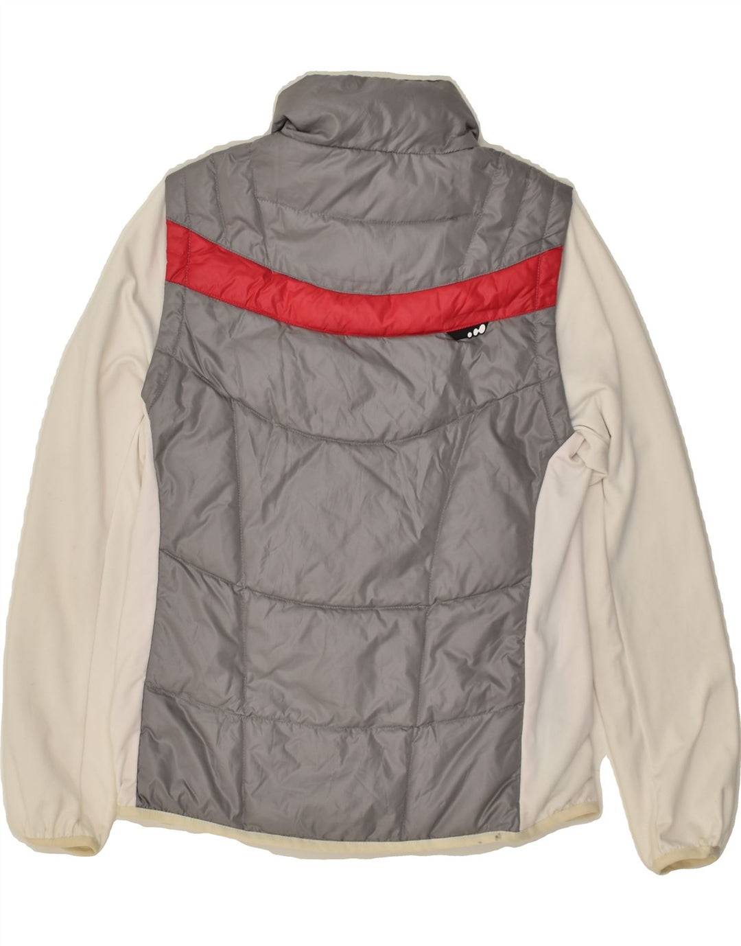 VINTAGE Womens Padded Jacket UK 6 XS Grey Colourblock Polyester