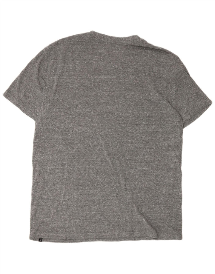 Hurley Mens Graphic T-Shirt Top Large Grey Flecked Polyester