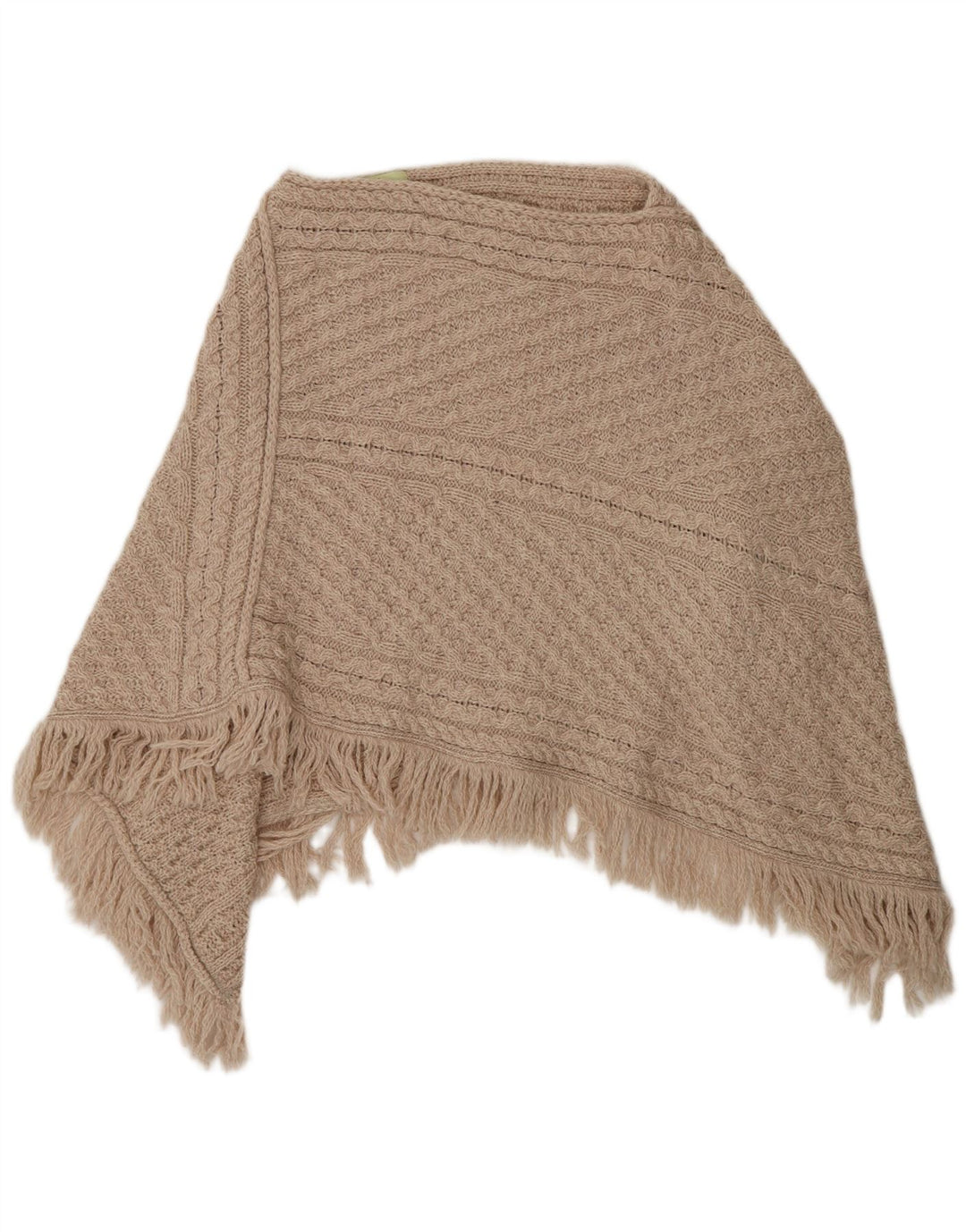 Aran Womens Poncho Jumper One Size Beige