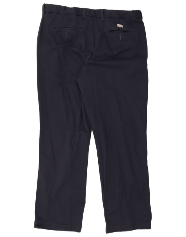 Marks & Spencer Mens Straight Chino Trousers W40 L31 Navy Blue Cotton