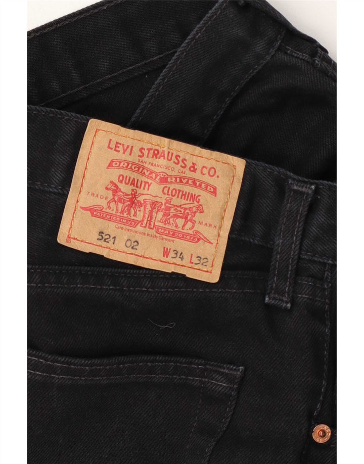 Levi's Mens 521 Tapered Jeans W34 L28 Black