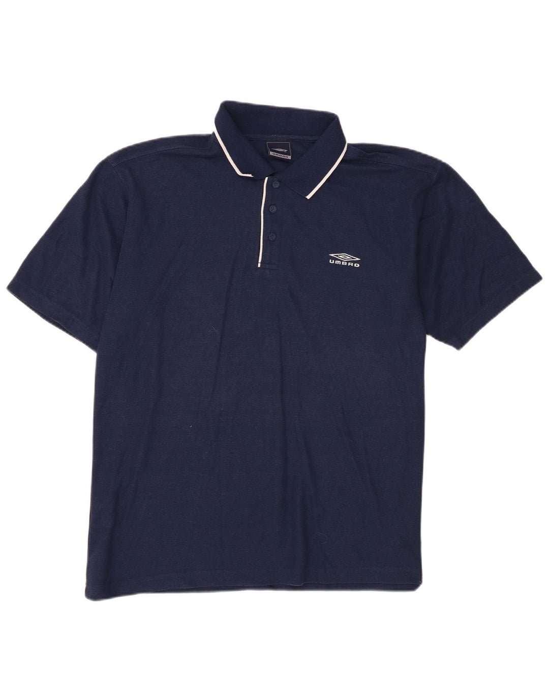 Umbro Mens Polo Shirt Large Navy Blue Polyester