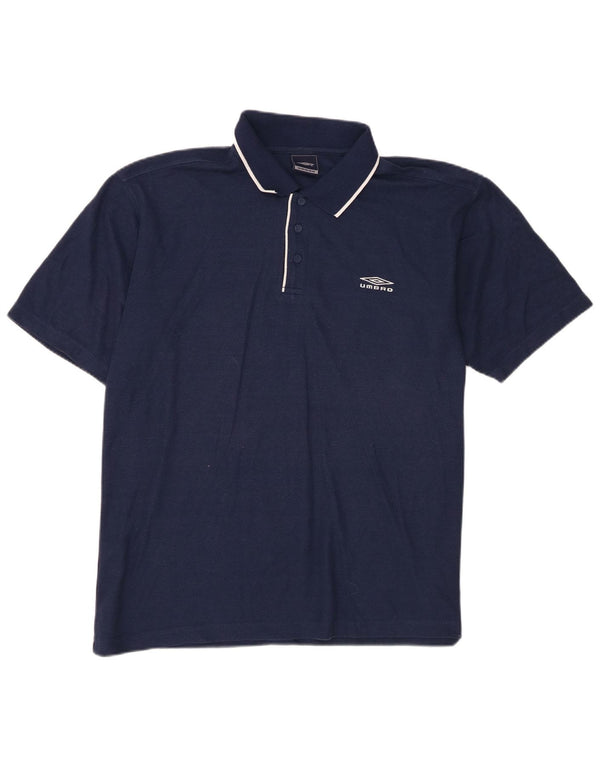 Polo Umbro da uomo grande in poliestere blu navy
