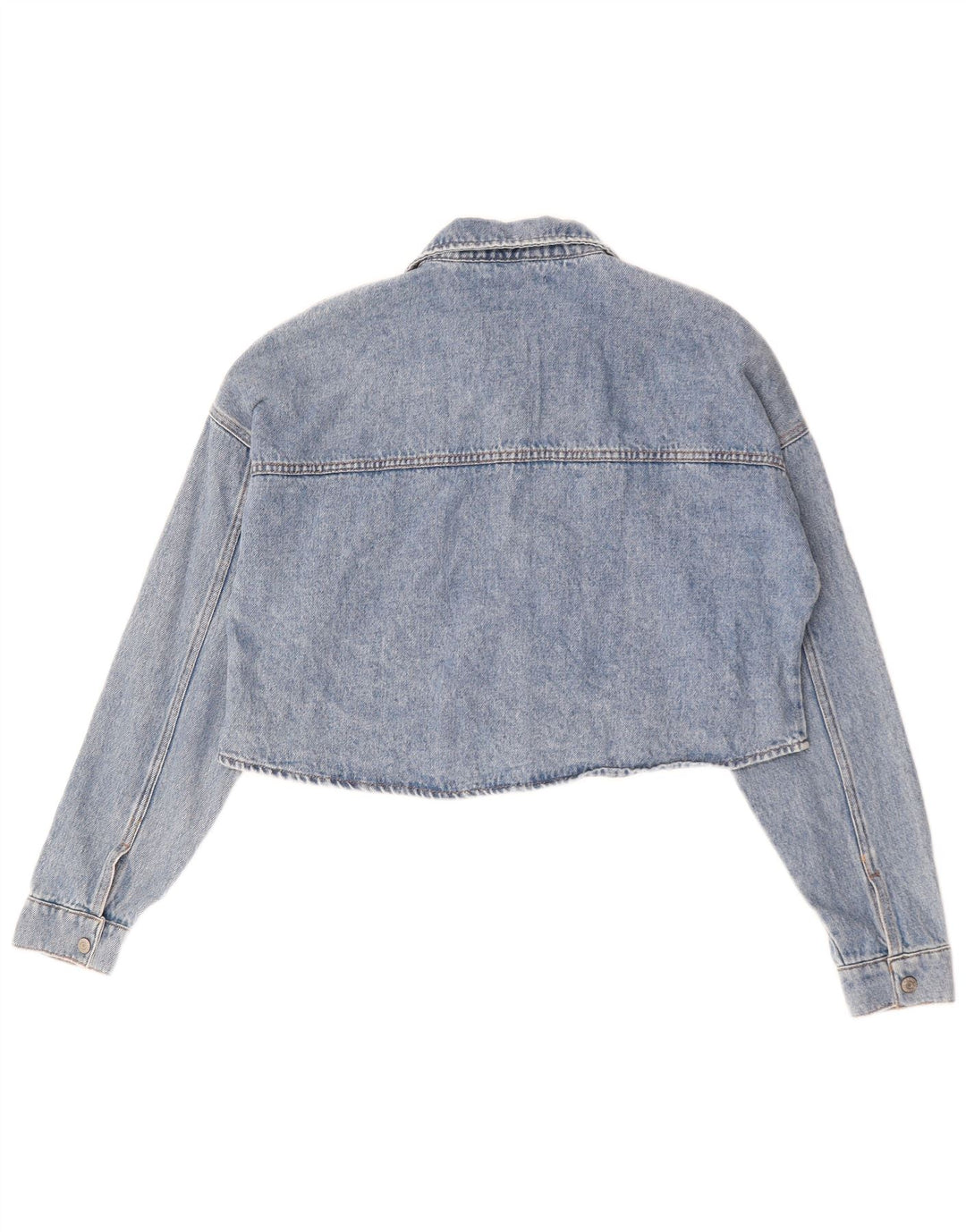 Esprit Womens Crop Oversized Denim Jacket UK 10 Small Blue Cotton