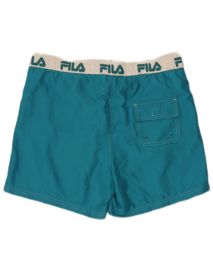 Fila Mens Graphic Swimming Shorts Medium Blue Colourblock Polyester