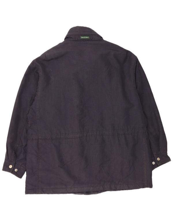 Henry Cottons Mens Utility Jacket IT 52 XL Navy Blue Nylon