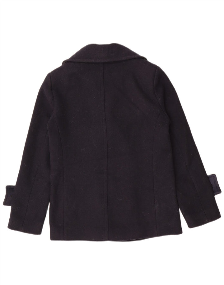 Marks & Spencer Dame Oversized Pea Coat UK 8 Small Navy Blue Polyester