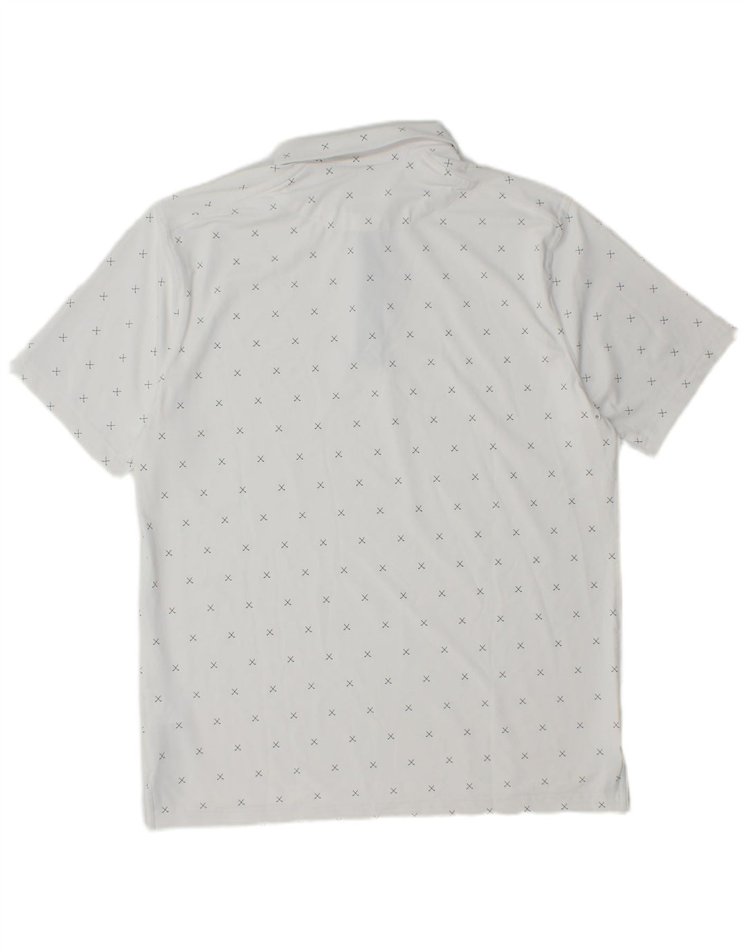 Nike Mens Dri Fit Polo Shirt Medium White Geometric Polyester