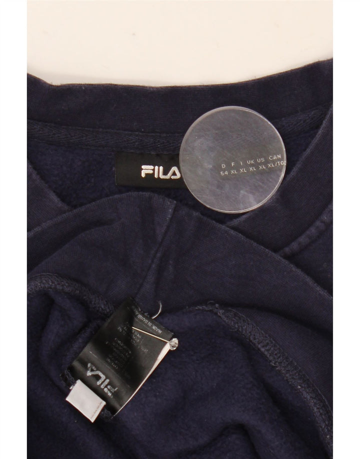 Fila Mens Graphic Sweatshirt Jumper XL Navy Blue Cotton