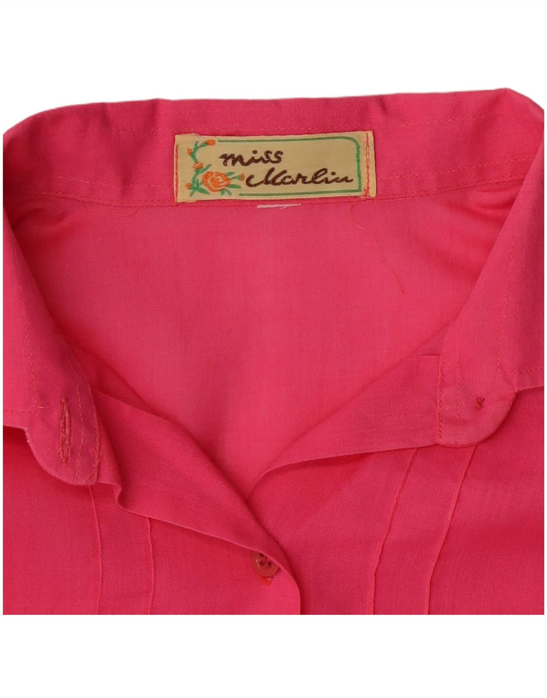 VINTAGE Womens Shirt Blouse UK 12 Medium Pink