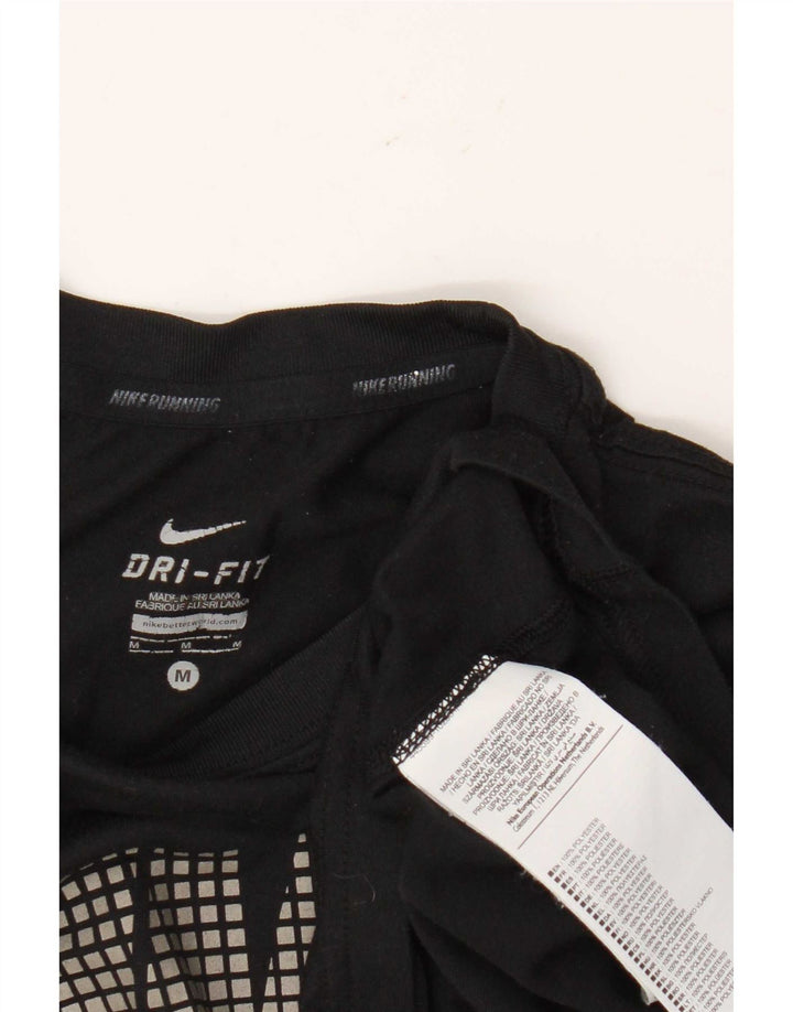 T-shirt grafica Nike Dri Fit da uomo, parte superiore in poliestere nero medio