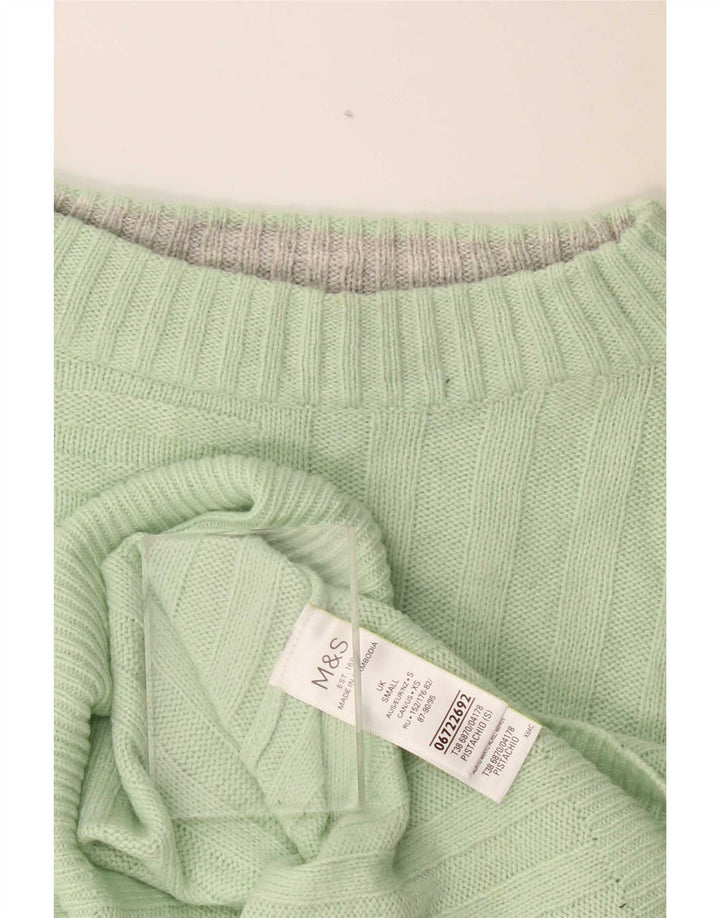 Marks & Spencer Womens Oversized Boat Neck Jumper Sweater UK 10 Small Green