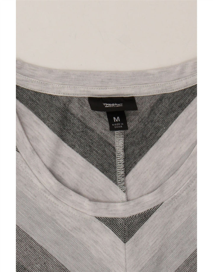 MOSSIMO Womens Sleeveless Tunic Dress UK 12 Medium Grey Striped Polyester Vintage Mossimo and Second-Hand Mossimo from Messina Hembry 