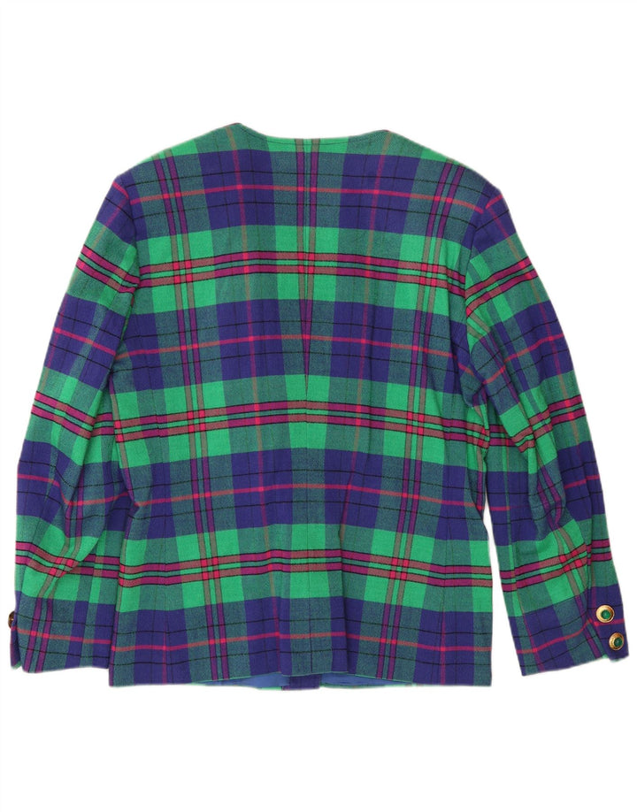 Vintage dame 4-knaps blazerjakke UK 14 Medium Blue Check