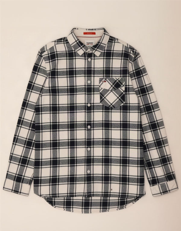 Tommy Hilfiger Camisa de franela de ajuste regular para hombre Algodón a cuadros azul marino grande