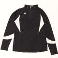 Under Armour Mens Zip Neck Pullover Tracksuit Top Medium Black Colourblock