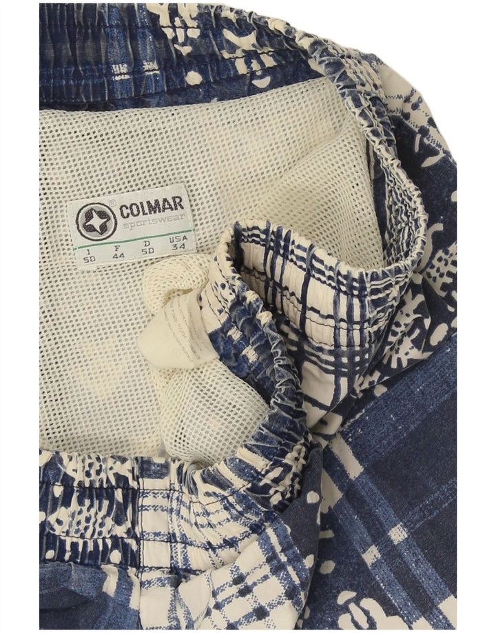 Colmar Mens Swimming Shorts IT 50 Large Blue Patchwork Cotton