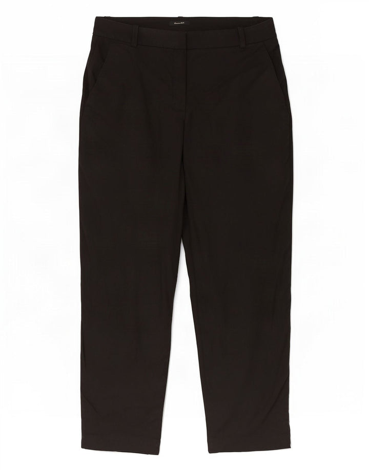 Calça cortada feminina Massimo Dutti EU 40 médio W30 L25 linho preto
