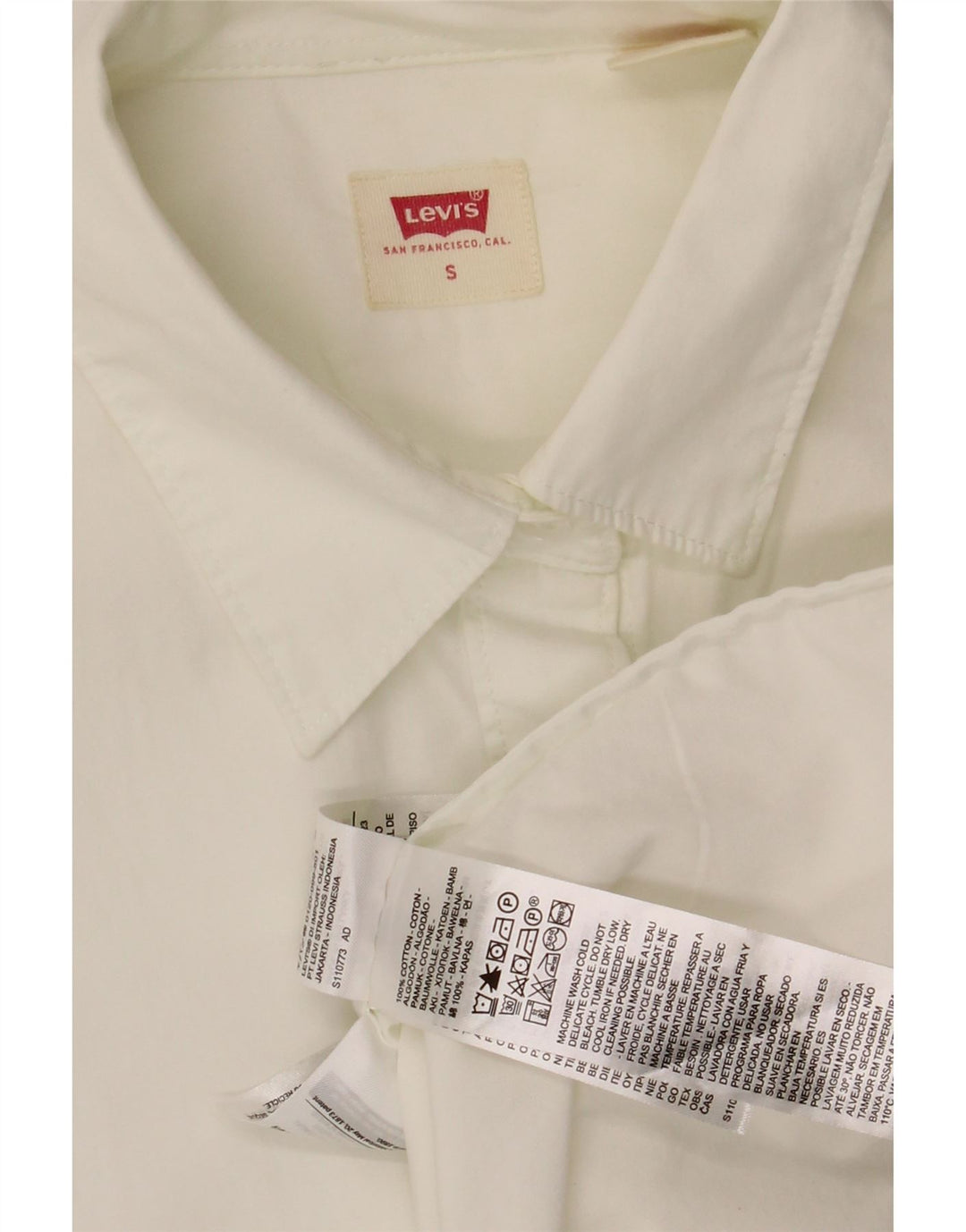LEVI'S Womens Oversized Shirt Dress UK 10 Small White Cotton Vintage Levi's and Second-Hand Levi's from Messina Hembry 