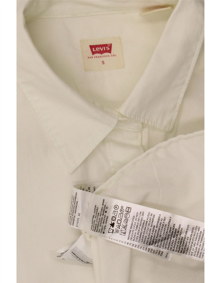 LEVI'S Womens Oversized Shirt Dress UK 10 Small White Cotton Vintage Levi's and Second-Hand Levi's from Messina Hembry 