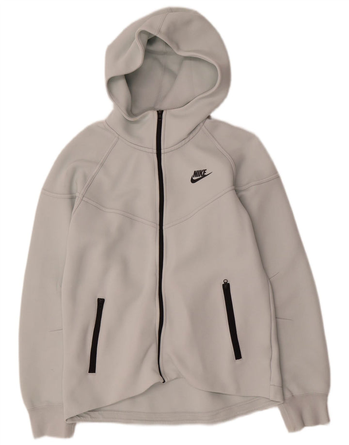 Nike Womens Zip Hoodie Sweater UK 14 Medium Grey