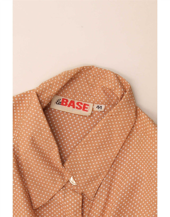 Vintage Womens Short Sleeve Shirt IT 44 Medium Orange Spotted