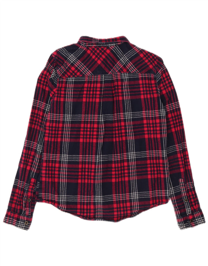 Женская фланелевая рубашка Superdry UK 14, средний красный цвет в клетку, хлопок