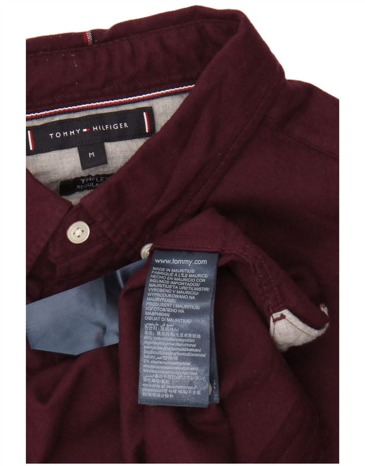 Camicia da uomo Regular Fit Tommy Hilfiger in cotone bordeaux medio