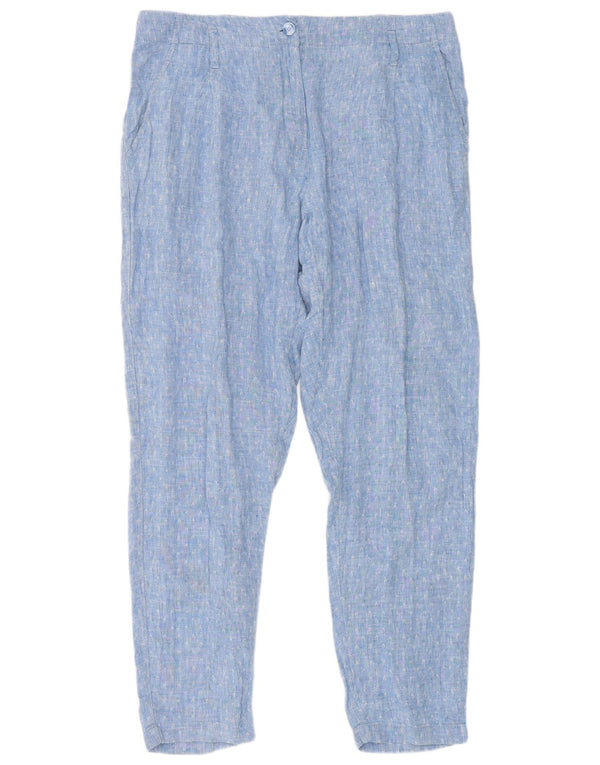 Marks & Spencer Pantalones chinos de cintura alta para mujer UK 12 Medium W34 L29 Azul