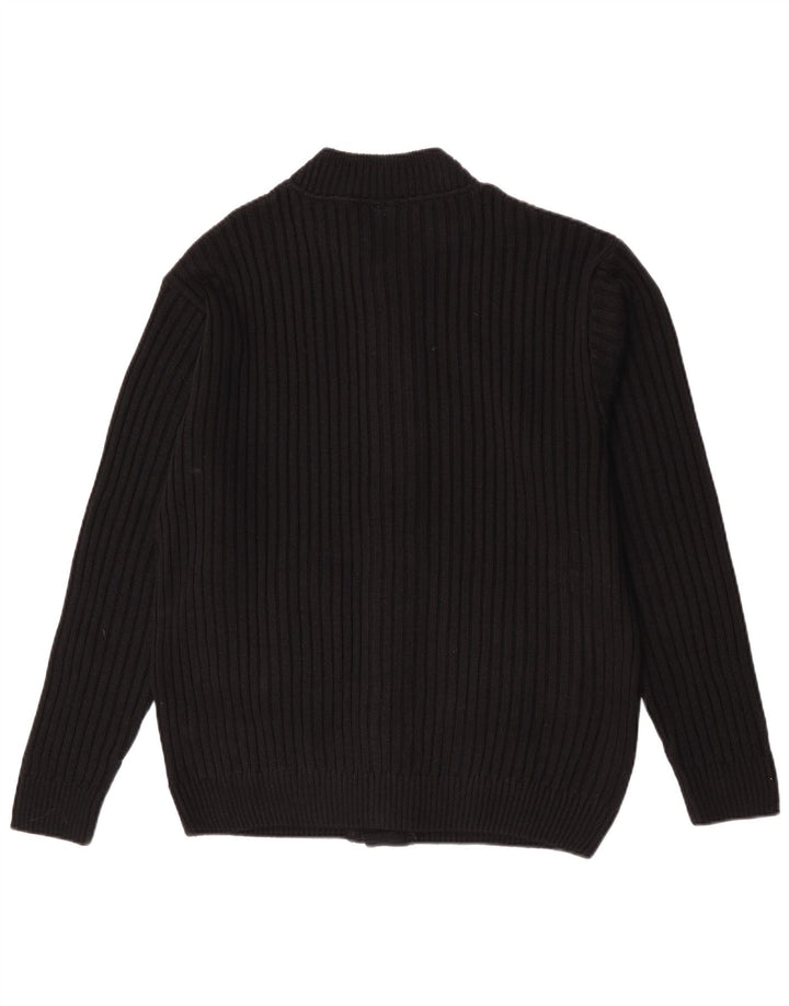 Roger Kent Mens Cardigan Sweater IT 50 Medium Black Colourblock Acrylic