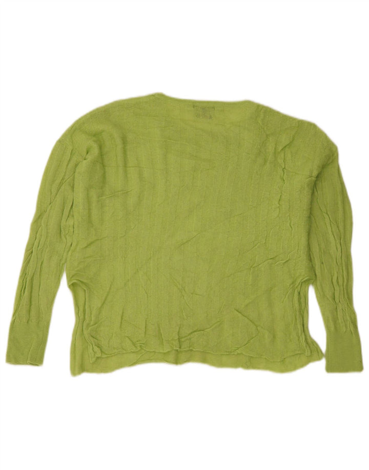 Massimo Dutti Womens Crop Top Long Sleeve UK 16 Large Green