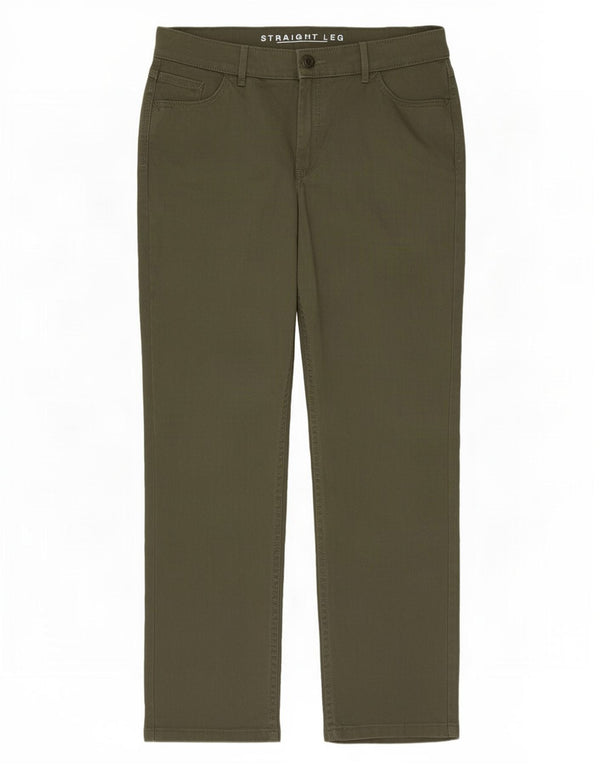 Marks & Spencer Womens Straight Casual Trousers UK 16 Large W36 L28 Khaki