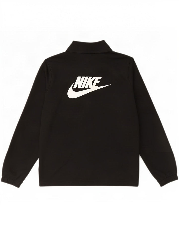 Nike Boys Graphic Tracksuit Top Jacket 12-13 Years Large Black Polyester