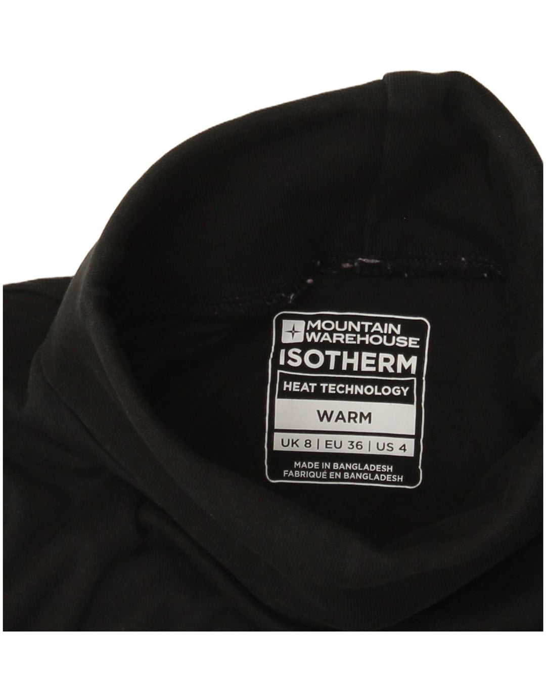 Mountain Warehouse Haut à col roulé pour femme à manches longues UK 8 Small Noir