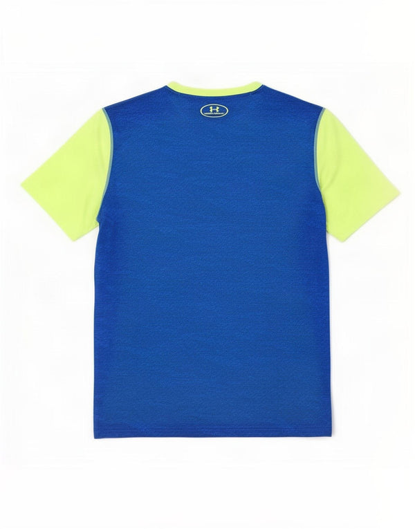 Under Armour Mens Heat Gear T-Shirt Top Medium Green Colourblock